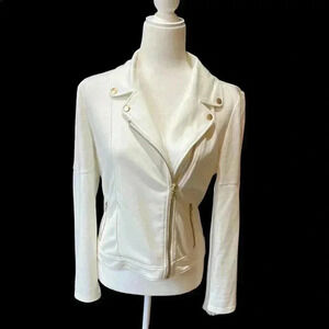 Peter Som For Design Nation Women Moto Jacket S Small Zip Gold